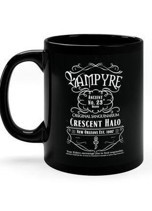 Crescent Halo Black Coffee Mug, 11oz