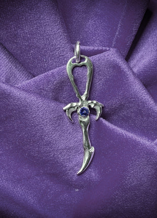 Tanzanite Second Generation Standard Legacy Ankh in Rhodium-Plated 925 Silver